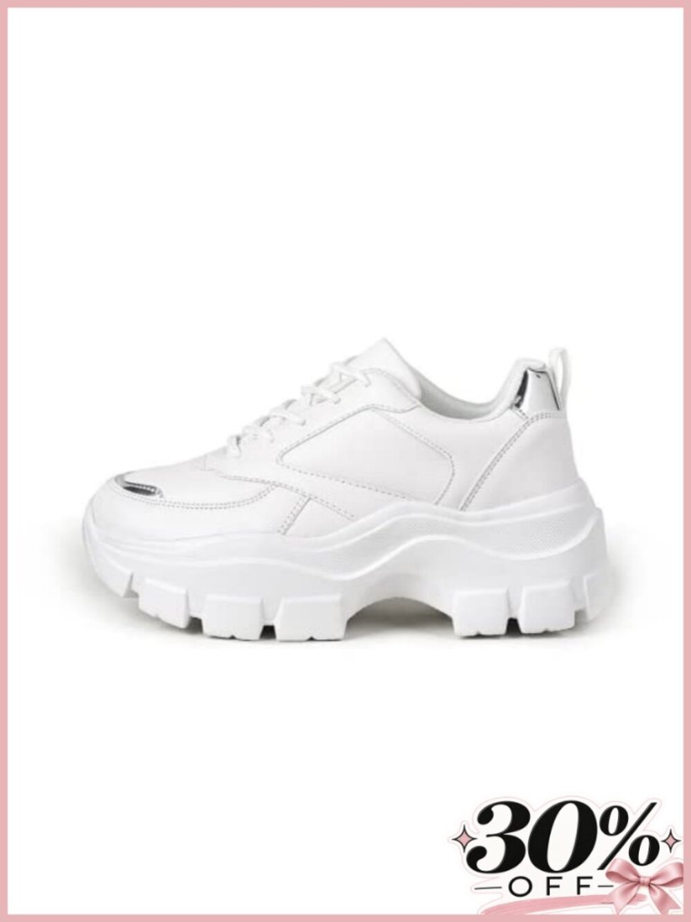 Chunky Platform Sneakers Lace-Up Casual Walking Sport Shoes
